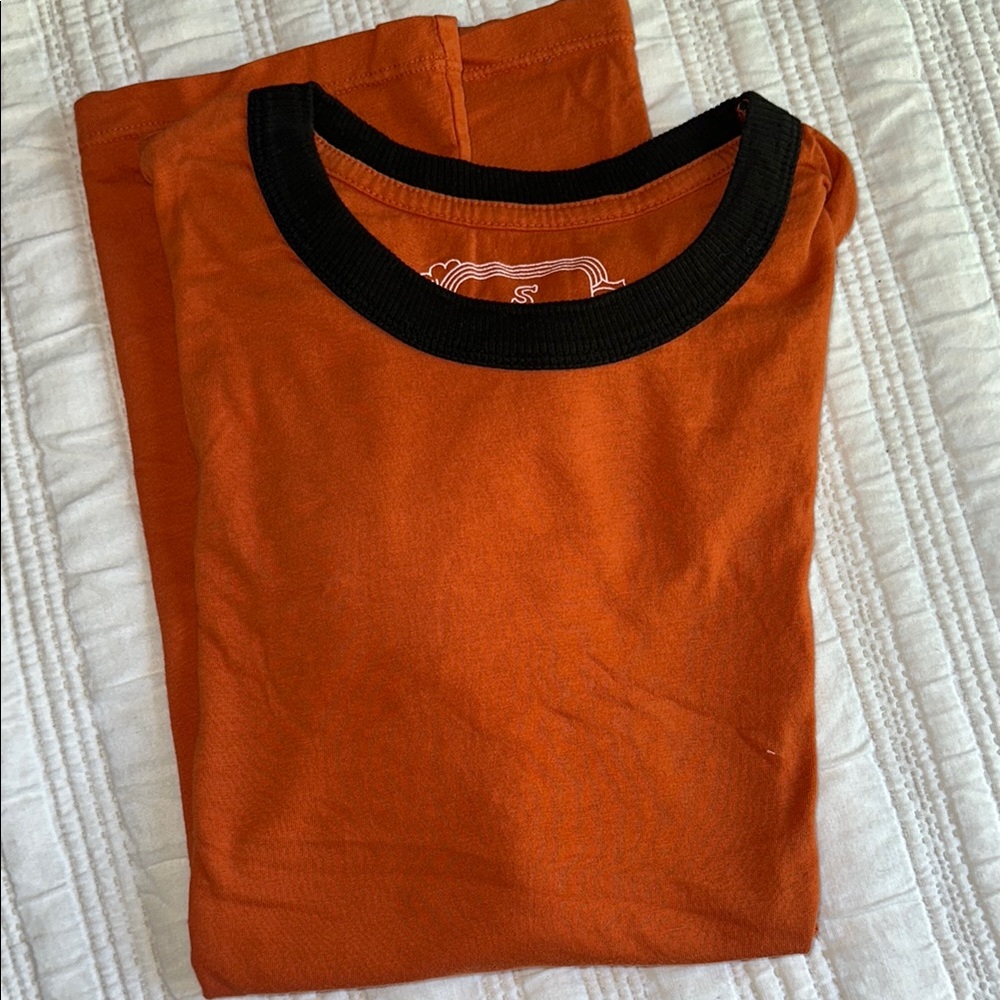 Big Bud Press Orange and Black Short Sleeve Varsity Ringer Tee